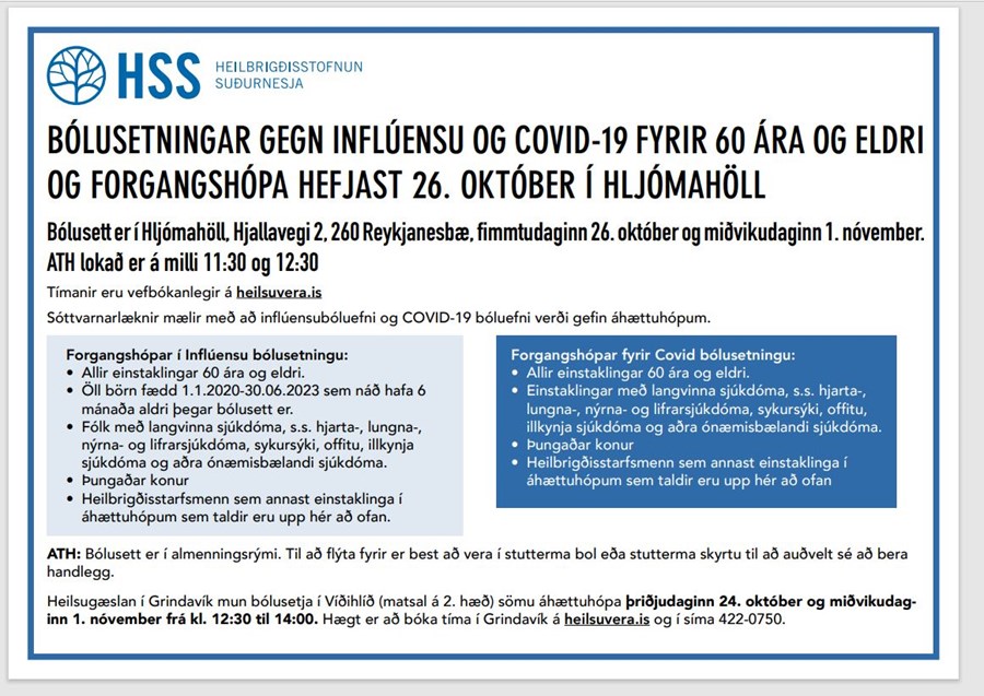 Bólusetningar í Hljómahöll
